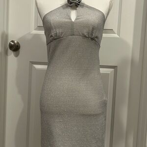Forever 21 Shimmering Silver Backless Dress